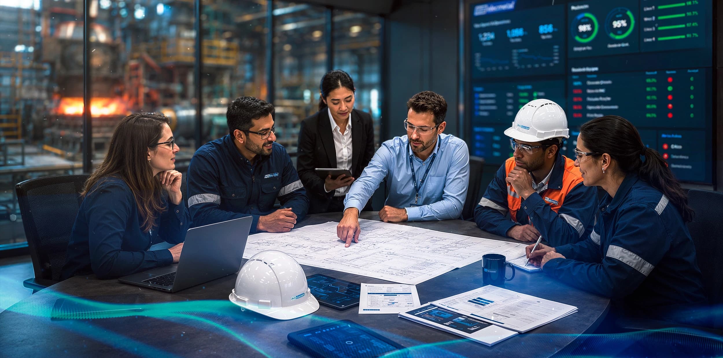 Persona en EPP en planta operativa ME Elecmetal